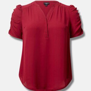 Harper Georgette Ruched Short Sleeve Blouse